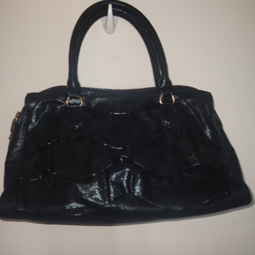 Betsey Johnson 'Just For The Frill Of It' Black Ruffle Satchel W/ COA & Strap